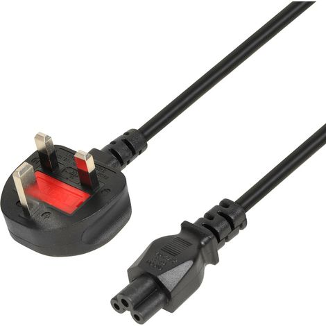 Câble d'alimentation iBOX pour ordinateurs portables (clover) VDE 1,8 m, prise britannique (1/2)