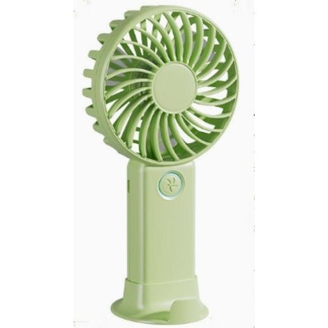 Mini ventilador portátil recargable: tres velocidades ajustables, nivel de ruido inferior a 36 dB(A), batería de larga duración (verde). (1/5)