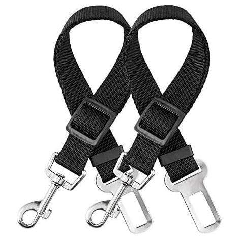 Hunde-Autosicherheitsgurt, 【2 Stück】 Universalgeschirr, langlebiger, reißfester Sicherheitsgurt, verstellbar 50–90 cm, für alle Hunde und Katzen, schwarzes Nylon