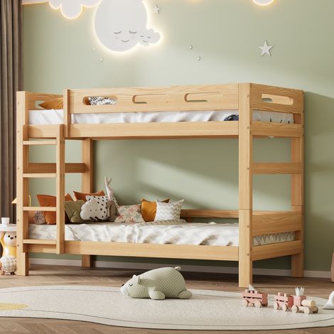 lit enfant superposé séparable 90x200 bois naturel OKMYHOME (1/5)