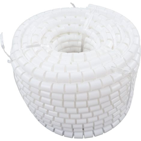 Organisateur de câbles spiralé, gaine de protection flexible pour câbles électriques, tube PE blanc 28 mm x 40 mètres (1/5)