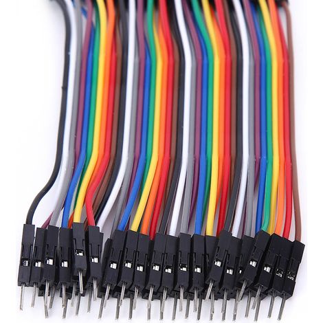 Connecteurs de fils DuPont mâle-femelle, 2,54 mm de large, 40 pièces, 10 cm. (1/5)