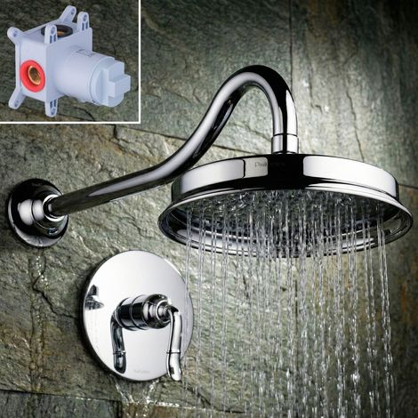 PaulGurkes Duschset Regendusche Retro Chrom Serie GAIA ohne Handbrause (1/5)