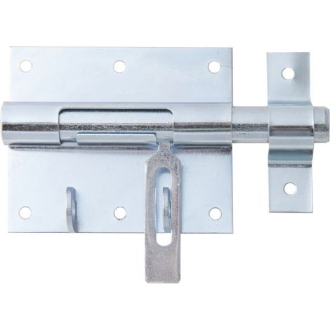 Verrou porte-cadenas avec gâche attachée Zingué Plaque 95 x 79 mm Ø du boulon 15,5 mm