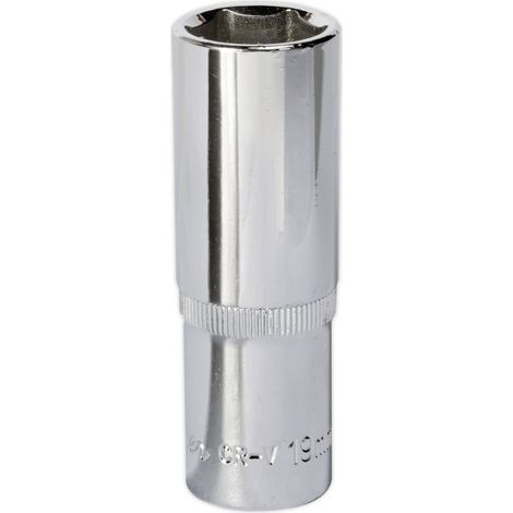 Sealey 19mm Deep Metric WallDrive Socket 1/2""Sq Drive Fully Polished SP1219D (1/2)