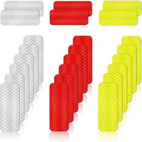 CSPARKV 24Pcs Reflective Tape Sticker Safety Warning Reflectors for Clothing Backpacks Motorcycles Bicycles Reflector Stickers 3  8cm/1.18  3.15inch (1/5)
