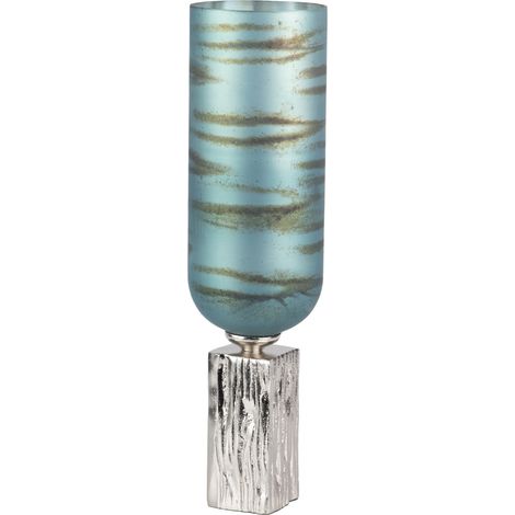 Blaue Nickel-Aluminium-Glasvase 16X16X58 Cm (1/5)