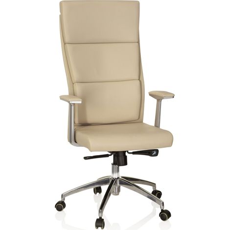 Siège de bureau / Fauteuil de direction MONZA 20, cuir beige hjh OFFICE