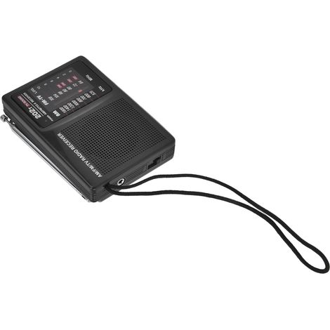 Radio de poche portable avec radio FM/AM, recherche manuelle des stations et prise casque externe pour une utilisation intérieure et extérieure au bureau. (1/5)