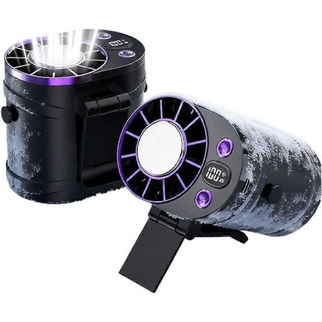 Ceinture suspendu ventilateur à clip climatiseur avec écran LED portable mini refroidissement système worker noir (1/5)