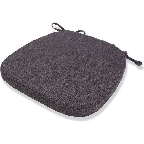 Seat cushion washable chair cushion with tie 43 41cm non-slip seat cushion suitable for garden chair, dining chair or office chair (anthracite)