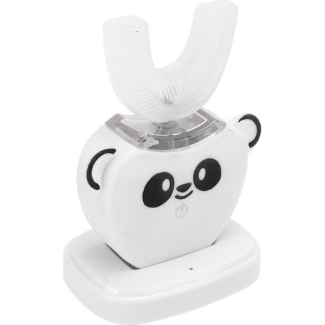 Brosse à dents électrique en silicone pour enfants, rechargeable, en forme de U, nettoyage buccal à 360°, résistante à l'eau (IPX7). (1/5)