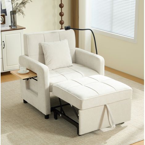 poltrona soggiorno 167x79x83 relax reclinabile beige OKMYHOME (1/5)
