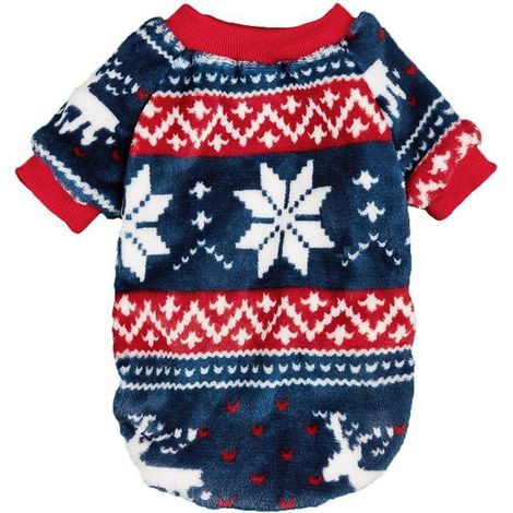 Fleece dog sweater for small dogs - Ethnic style for dogs - Ultra-soft and warm winter clothing for puppies - Warm pet sweater (XS, blue)