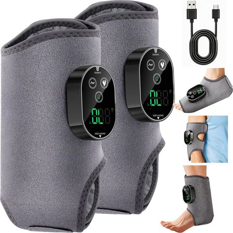 Masseur Pied Électrique,2 Pièces Appareil Massage Pied Sans Fil avec 3000mAh Batterie,3 Intensités de Vibration,6 Niveaux de Température,Massageur de Cheville pour Personnes Âgées,Travailleurs Debout (1/5)