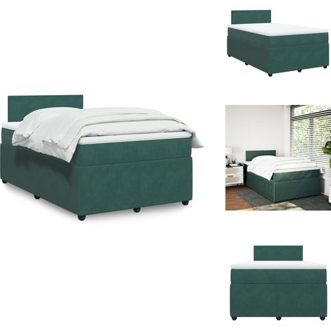 Sommier à lattes de lit avec matelas vert foncé 120x190 cm - Sommier À Lattes De Lit - Sommiers À Lattes De Lit - Lit - Meuble De Chambre À Coucher (1/5)