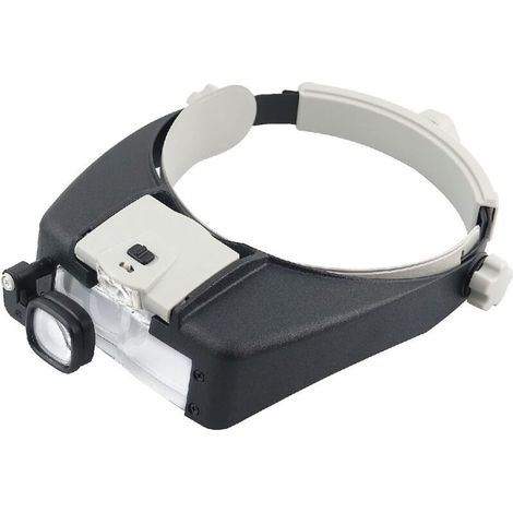 YMYNY Lunettes Loupe Grossissante Helmet avec Éclairage LED - 1.5X - 10X Zoom - Casque Loupe Frontale Serre Tête avec Lumière pour Lecture, Bijoutier, Couture, et Bricolage (1/5)