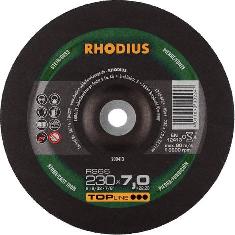 Rhodius 200413 RS66 Disque à ébarber Pierre, Fonte 10 pc(s)