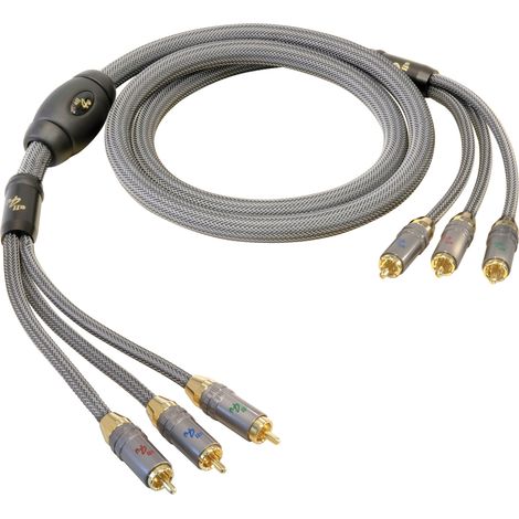 All4u BIGVC High End Video Cable (3x RCA mâle vers 3x RCA mâle, fiche en métal) 0.75 Silver Grey (1/3)