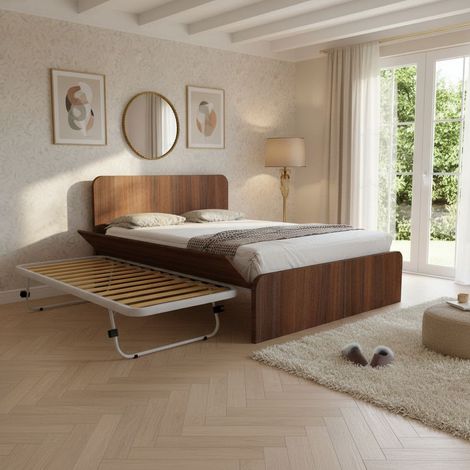 Letto matrimoniale 160x200 con rete estraibile e sollevabile - Noce Caracalla (1/5)