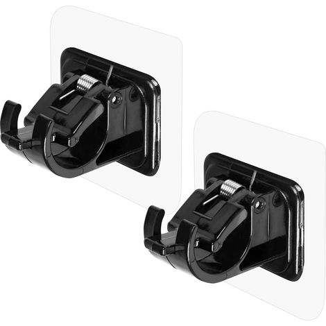 2 supports de tringle à rideaux autocollants, sans perçage, pour tringle transparente de moins de 2 cm d'épaisseur. (1/5)