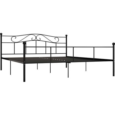 Maison Exclusive - Estructura de cama sin colchón metal negro 180