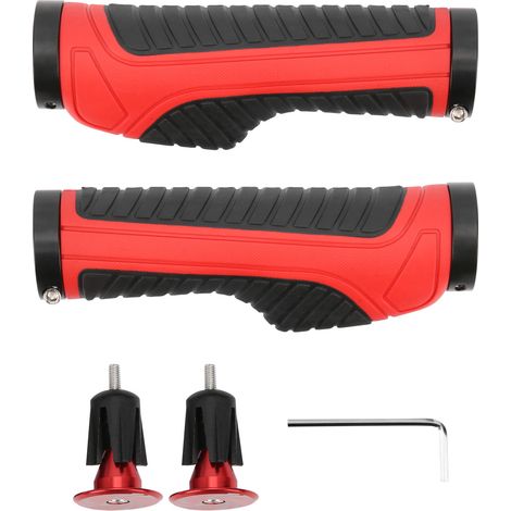 1 Paire Poignées Caoutchouc Vélo Antidérapantes Guidon VTT Poignée Guidon (Noir Rouge) (1/5)