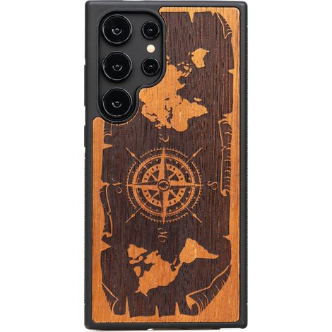Bewood Holzhülle für Samsung Galaxy S25 Ultra - Wind Rose Merbau (1/4)