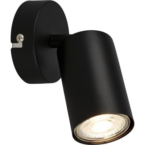 Foco de pared GU10 orientable negro 10 x 11,5 cm
