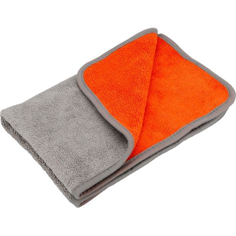 Premium Quality, panno in microfibra double-face - 40x60 cm - Grigio/Arancio