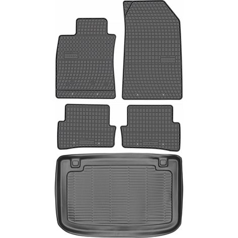 Set di tappetini in gomma per auto e tappetino per bagagliaio per Renault Clio IV Hatchback dal 2012 al 2019. (1/5)