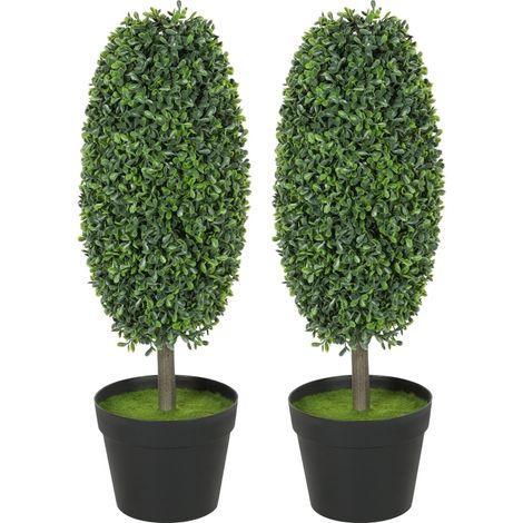 Set di 2 piante artificiali UV resistenti in vaso, 60 cm, verde (1/5)