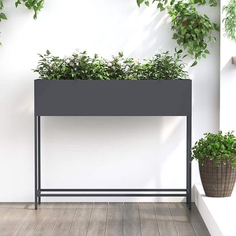 Teenpull – Hochbeet Gartenpflanzer Anthrazit 100 x 26 x 82 cm Stahl (1/5)