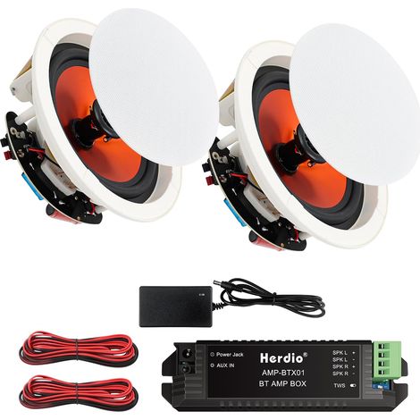 6.5 Inch 300 Watt Ceiling Speakers Built-in Ceiling Speakers, Bluetooth Ceiling Speakers Perfect for Kitchen, Bedroom, Bathroom, Covered Terrace (1/5)