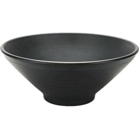 Bol À Nouilles Japonaises - Bol À Soupe En Plastique - Pour Cuisine Et Restaurant - Diamètre 20,1 Cm Hauteur 8,1 Cm - Noir - Lot De 1 (1/5)