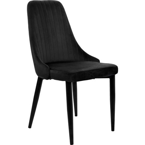 LORIENT VELVET sedia in velluto nero (1/5)