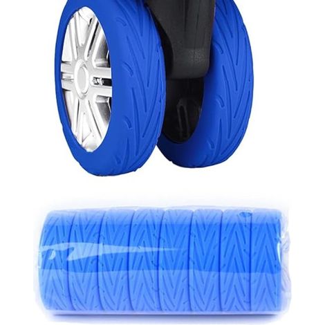 Protectores de ruedas para maletas, negros, silenciosos, de PVC resistente al desgaste, para maletas, tamaño universal de 5-6 cm, color negro, 8 unidades. (1/5)