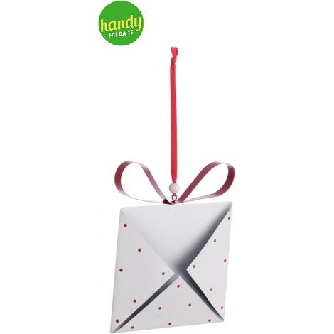 Pendaglio birck Bizzotto busta bianca con pois