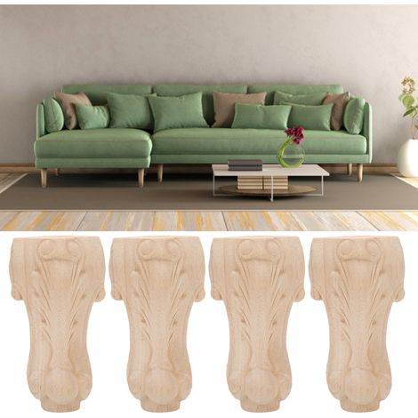 Pieds de table en bois massif sculpté, pieds de meubles de style européen, pieds de canapé sculptés, pieds de table basse, pieds de meuble TV.