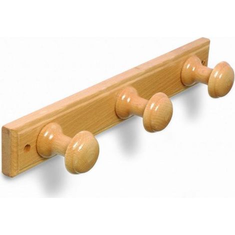 FPLUS percha madera 3 pomos , Percha madera en color pino con 3 pomos.