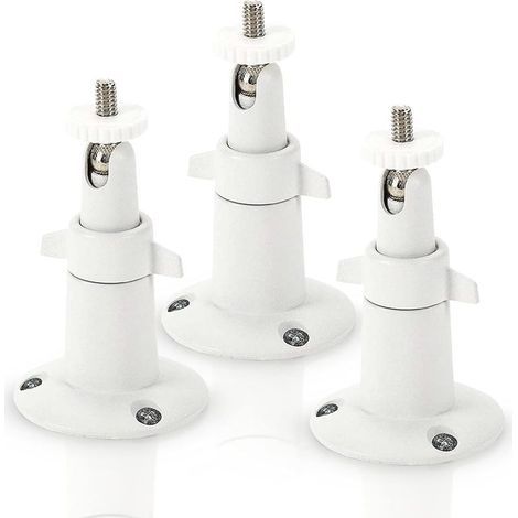 Metal Fixation Murale pour caméra de sécurité Intelligente Arlo - Fixation d'intérieur/extérieur Ajustable pour Les caméras Arlo et modèles compatibles par (3 Pack, Blanc) (1/5)