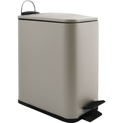 Poubelle à  pédale Inox ERIK 5L Taupe mat Spirella