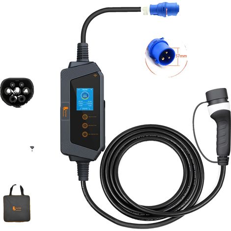 Cargador portátil para vehículos eléctricos, corriente ajustable, control mediante aplicación inteligente, 7 kW (no adaptable a la aplicación) (1/2)