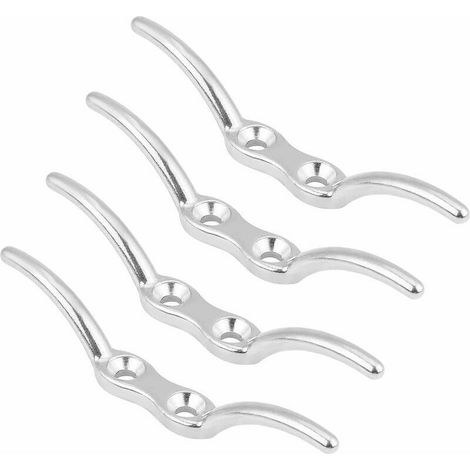 Crochet à Taque Taquets Amarrage,Crochet de Corde de MâT,Crochet de Taquet de Corde,Acier Inoxydable, Eau de Mer Polie et Anticorrosion, Raccords de Fixation Marine pour Base de Pont de Quai（4 Pcs） (1/5)
