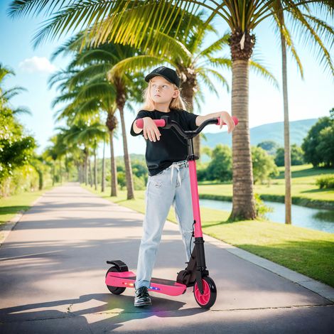 Rose - Trottinette électrique pliante +6 ans 120 W Autonomie moteur 6 KM MAX 10 KM/h 5 » - 5,5 » Hauteur réglable (1/4)