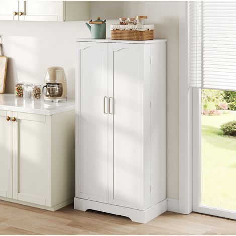 MEUBLIV aparador 105x45x185 cm blanco – almacenamiento modular, cajón y anti-vuelco (1/5)