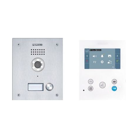 FERMAX 50731 Kit video placa MARINE y monitor VEO-XS WIFI DUOX PLUS 1L con pantalla 4,3 en plástico ABS de alto impacto