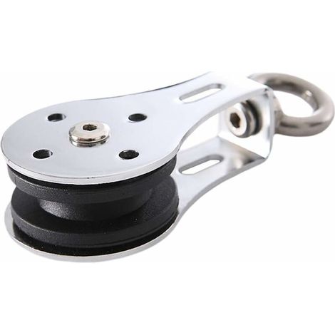 Poulie de levage à roulement, capacité de charge 300 kg en acier inoxydable avec anneau pivotant de levage de traction de poulie bloc de roue accessoires d'entraînement, argent (1/5)