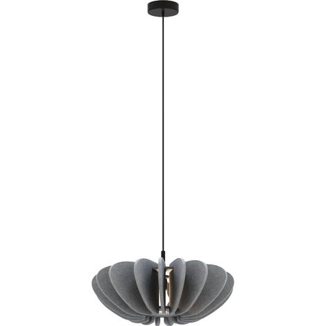 Maytoni Cambio Lampadario moderno a sospensione nero 1xE27 paralume grigio (1/5)