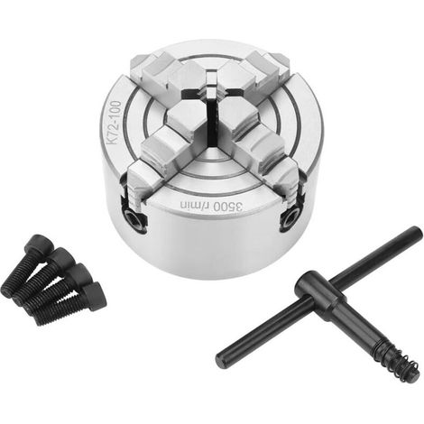 K72-100 4 Jaw Chuck K72-100 Independent Reversible Metal Lathe Accessories 100MM 3.93 Inch